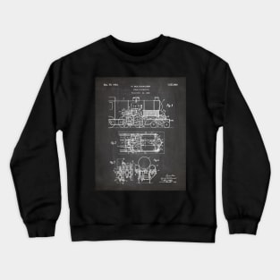 Steam Train Patent - Steam Locomotive Art - Black Chalkboard Crewneck Sweatshirt